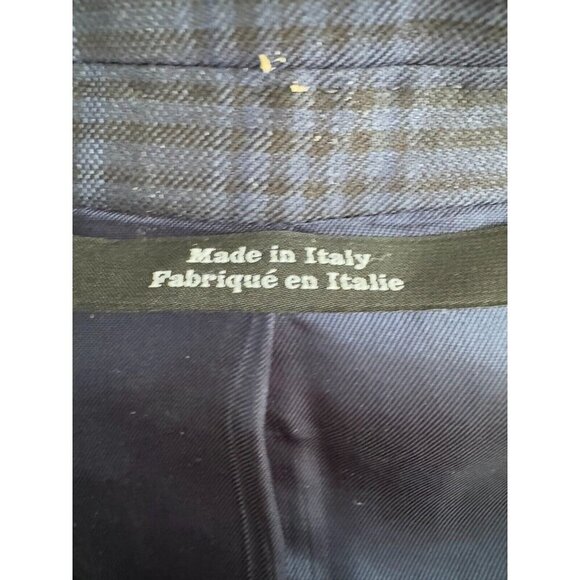 Nordstrom Siena Regular Fit Gray Blue Plaid Wool Mens Suit Jacket - Picture 5 of 7